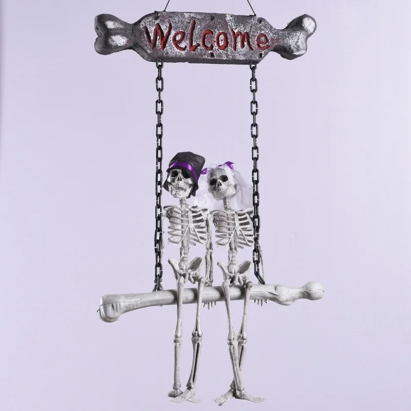 

Halloween Ornament Bride and Groom Skeleton Hanging Decoration Haunted House Decor