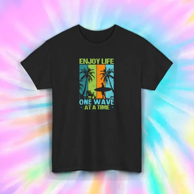 

Футболка Enjoy Life One Wave at a Time Surfer Beach Ocean S 5XL