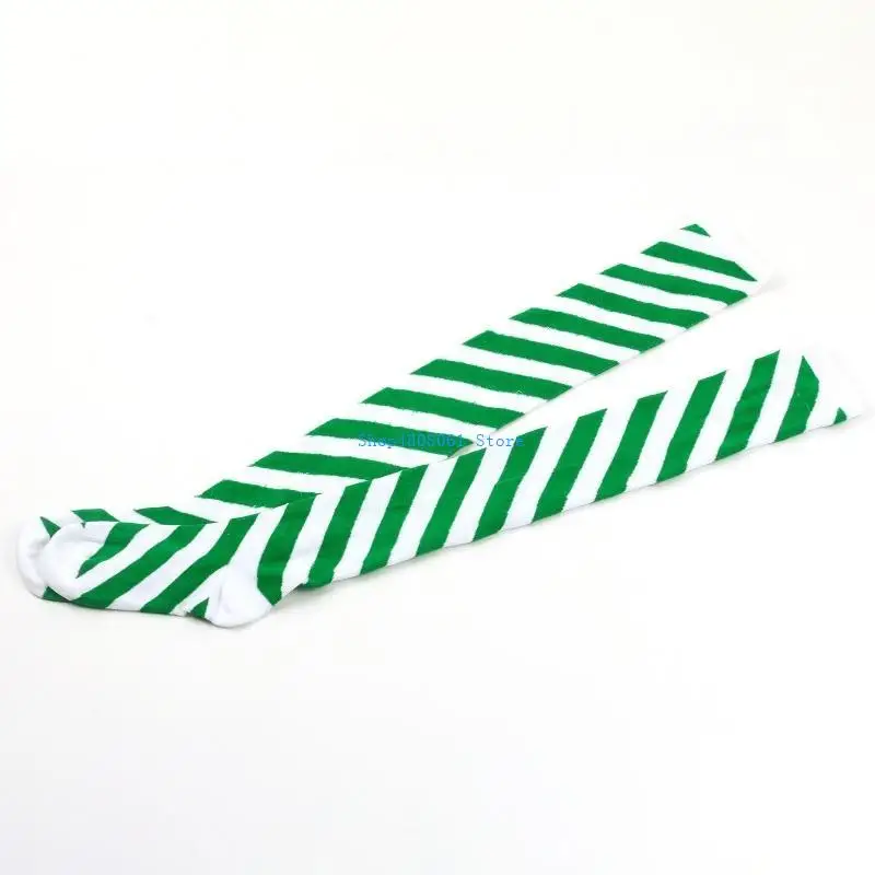 T3LC Christmas Halloween Stockings Striped Over Knee Socks for Cosplay Party Costume