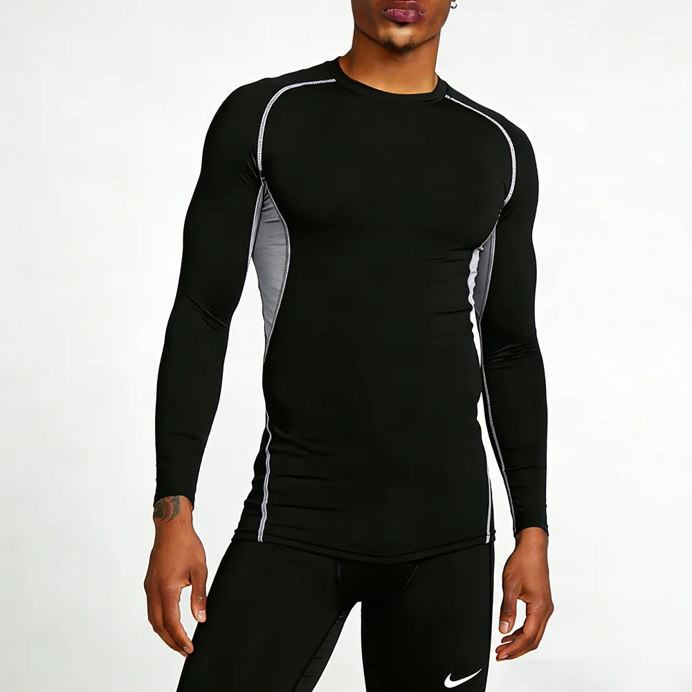 

Men's Athletic Long Sleeve Shirt Quick Dry Running Top Breathable Gym T-Shirt for Outdoor Sports Fitness Jogging Men