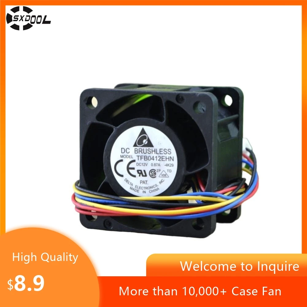 4028 Fan For Delta TFB0412EHN 40x40x28mm 12V 0.87A Dual Ball 15000RPM 26CFM PWM Ultra-Violent Fan