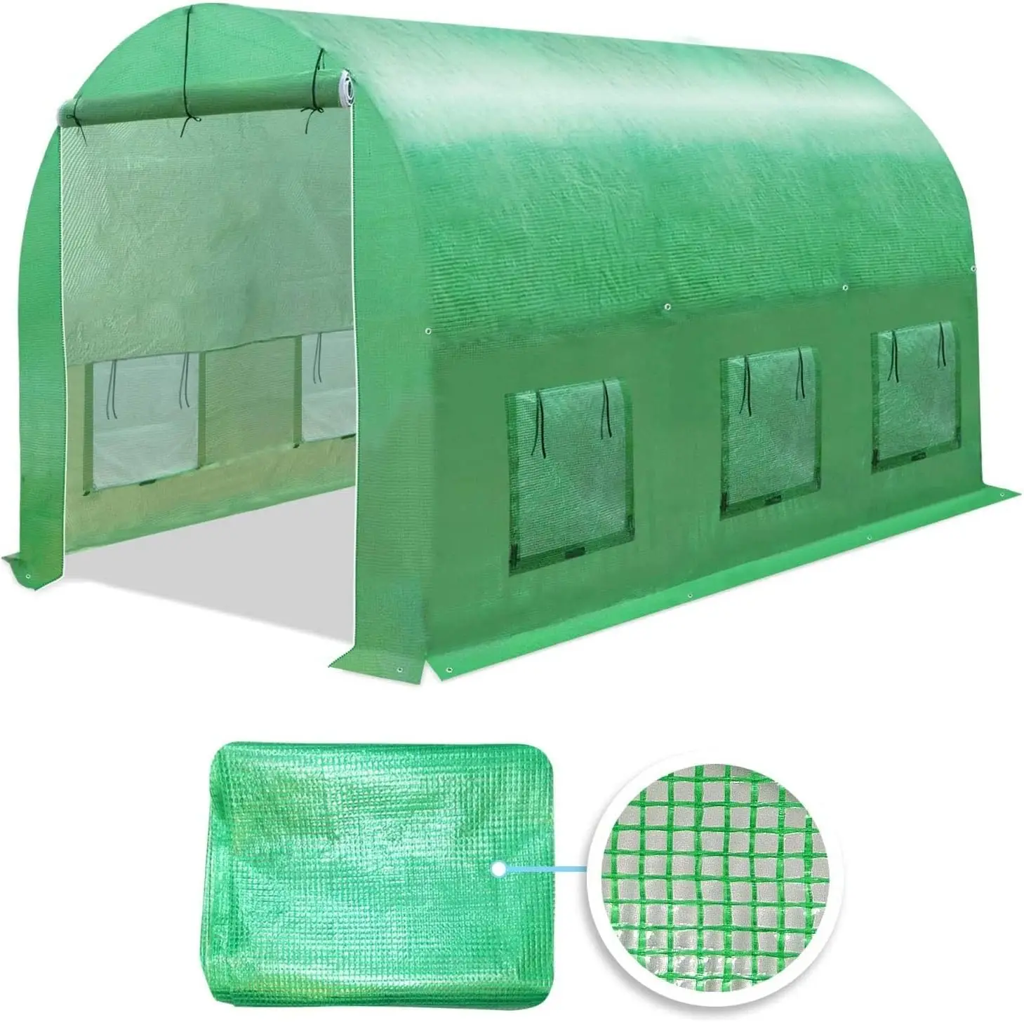 Greenhouse Replacement Cover Larger Walk in Outdoor Plant Gardening Greenhouse, Frame Does NOT Included (12x7x7 FT)