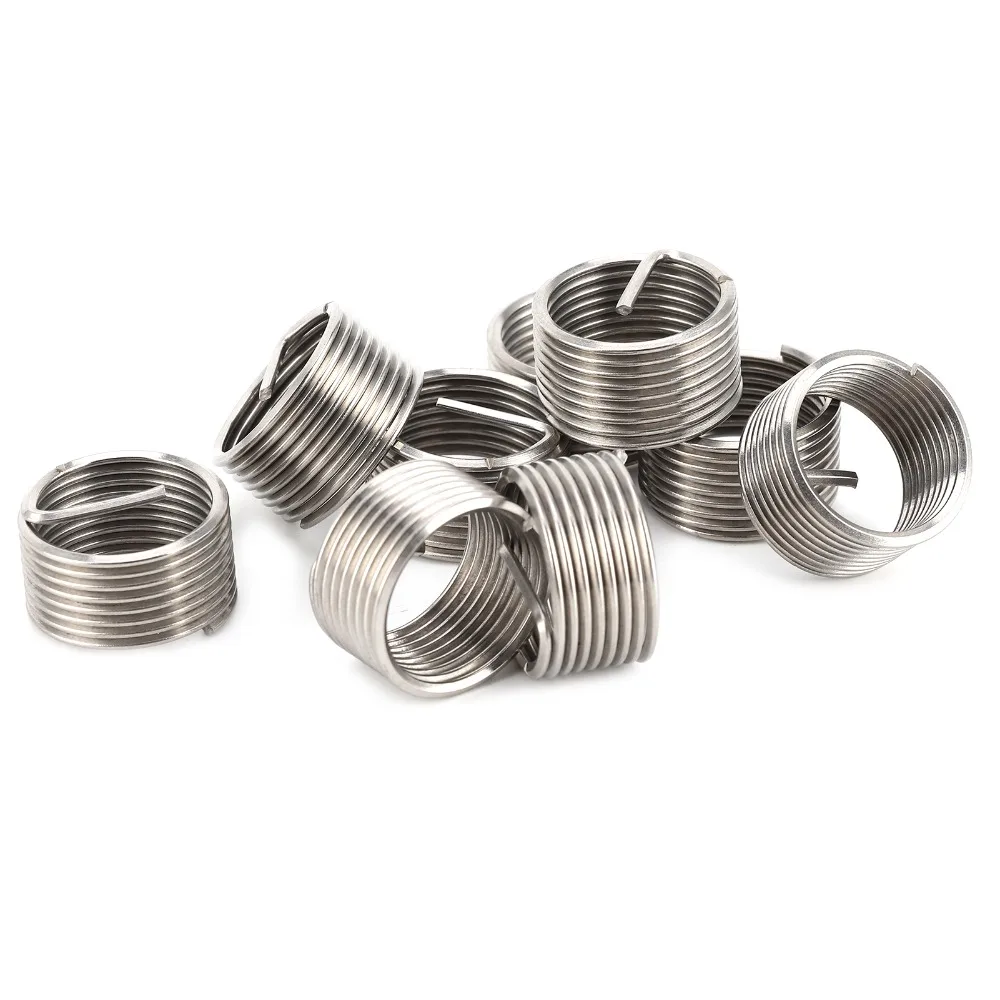 10pcs Durable Thread Repair Insert Kit Precision Sturdy Coiled Threaded Insert Male Female Reducing Nut