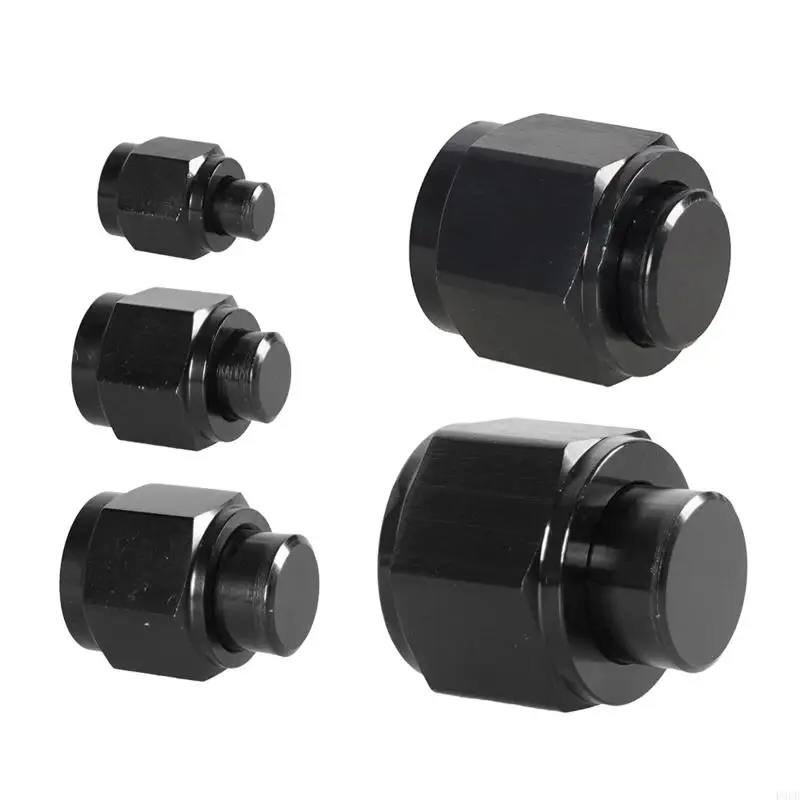 P9FD AN4/AN6/AN8/AN10/AN12 Flare Cap Plug Nut Aluminum Block Off Fitting Adapter Anodized Black