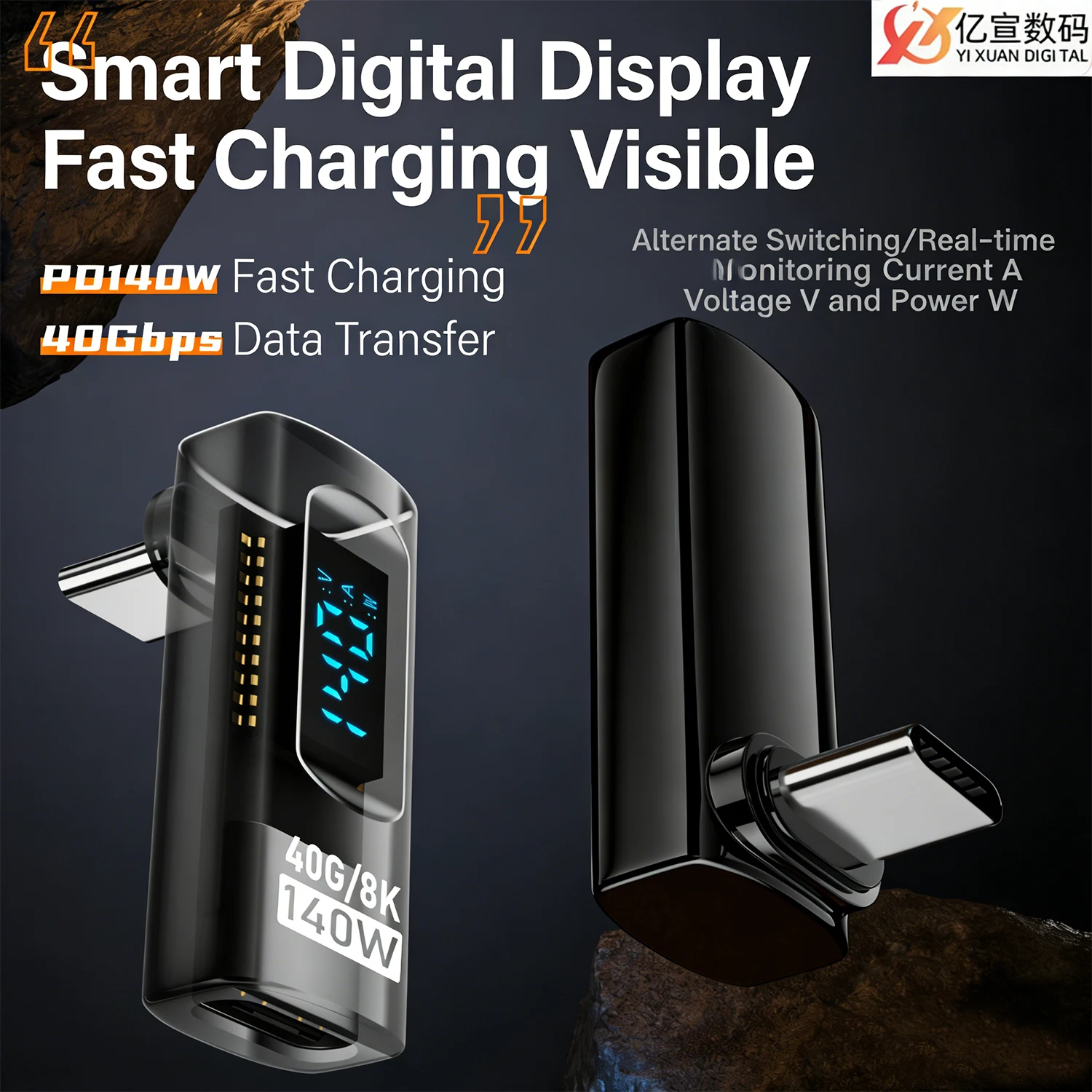 1pc USB Type-C to Type-C Adapter Digital Display 40Gbps 140W Fast Charging 8K@60Hz Video Bidirectional Transmission Converter image 5