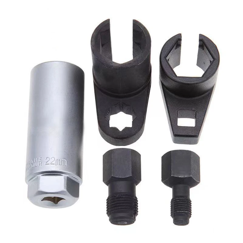 5pcs Oxygen Sensor Wrench Kit Thread Chaser Tool Fit for Auto O2 Socket Removal Install Offset Vacuum Sensor Socket