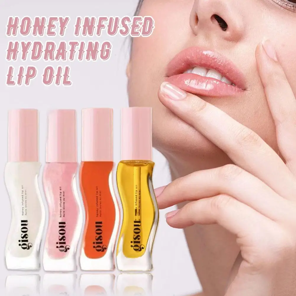 Butter Honey Lip Oil Hydrating Long Lasting Moisturizing Tinted Lip Gloss Coconut Frost Watermelon Sugar Honey Makeup Cosmetics