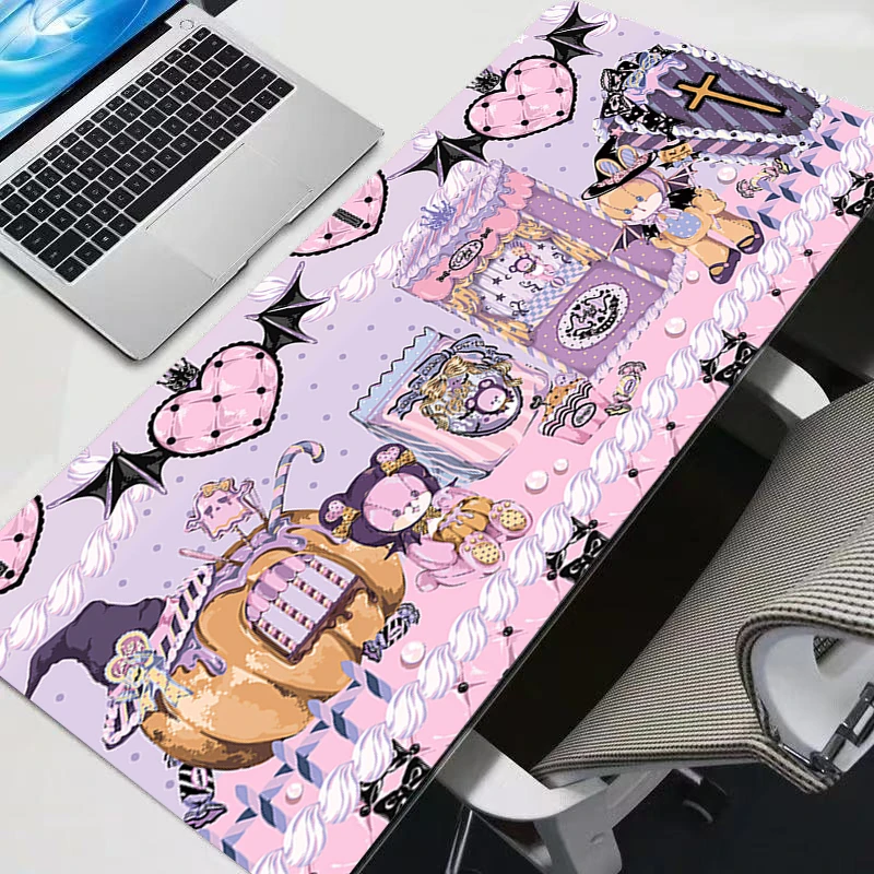 

Mouse Pad Anime Gaming Accessories Edge White Baby Bear Mousepad Gamer PC Completo Computer Keyboard Desk Mat Varmilo Table Pad