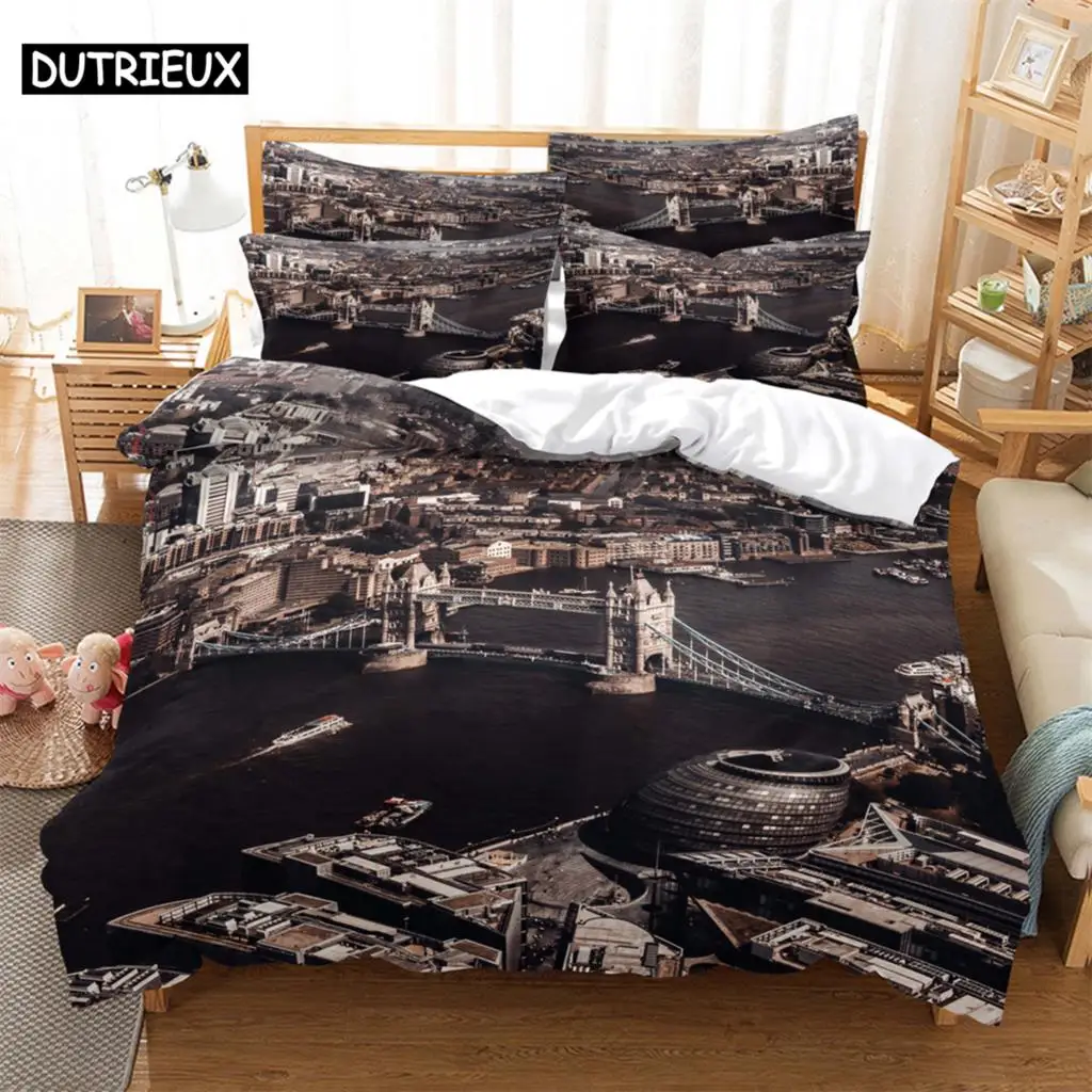 

Bridge 3D Digital Bedding Sets Home Bedclothes Super King Cover Pillowcase Comforter Textiles Bedding Set bed cover set