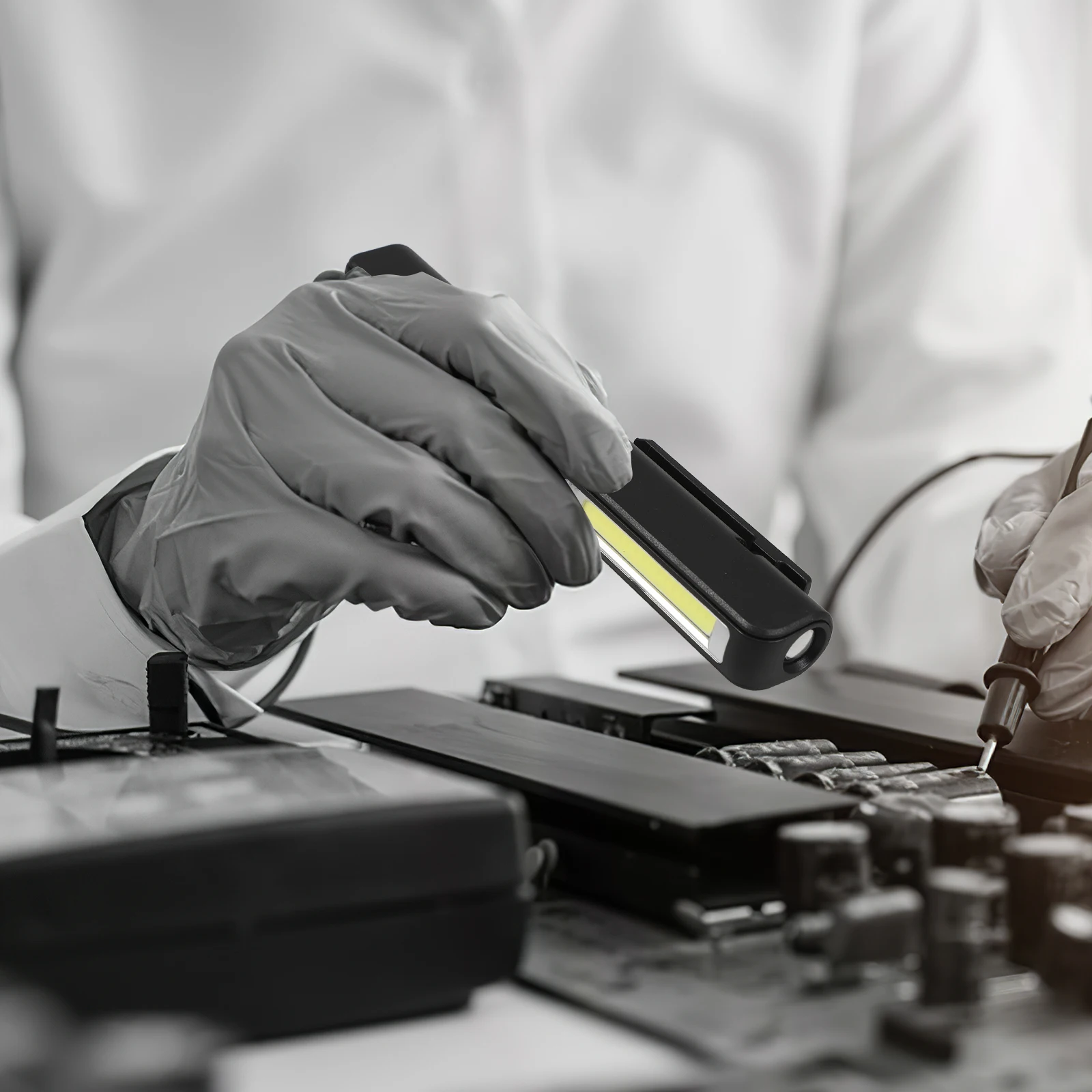 

Led Pen Flashlight Work Pocket Size Usb Charging Portable Magnetic Strip 120 Degree Rotation On Off Button Car Repair Camping