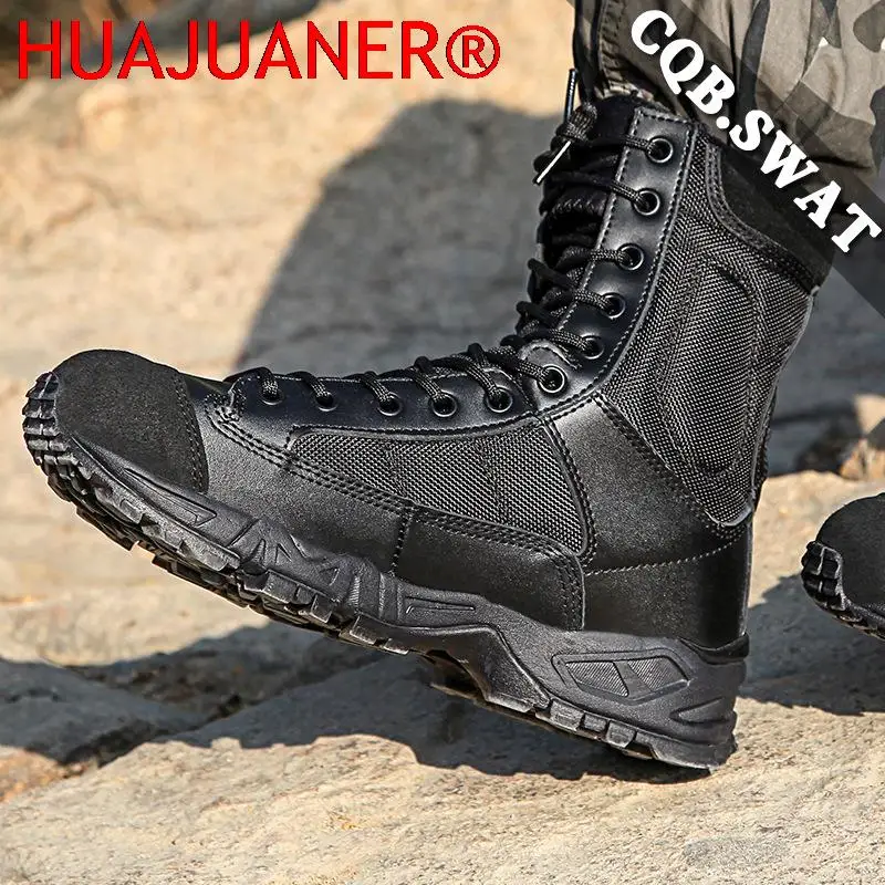 New Sport Army Men Combat Tactical Boots Outdoor Hiking Desert Leather Ankle Boots Male Combat Shoes Botas Hombre
