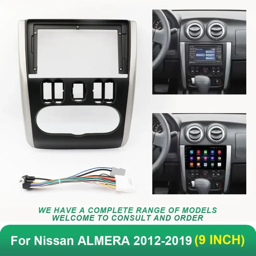 

9 Inch Car Frame Fascia Adapter Android Radio Dash Fitting Panel Kit For Nissan ALMERA 2012-2019