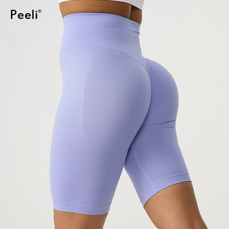 Scrunch Butt spodenki jogi dla kobiet odzież bezszwowe spodenki gimnastyczne wysokiej talii spodenki sportowe Legging Push Up Booty Workout leginsy