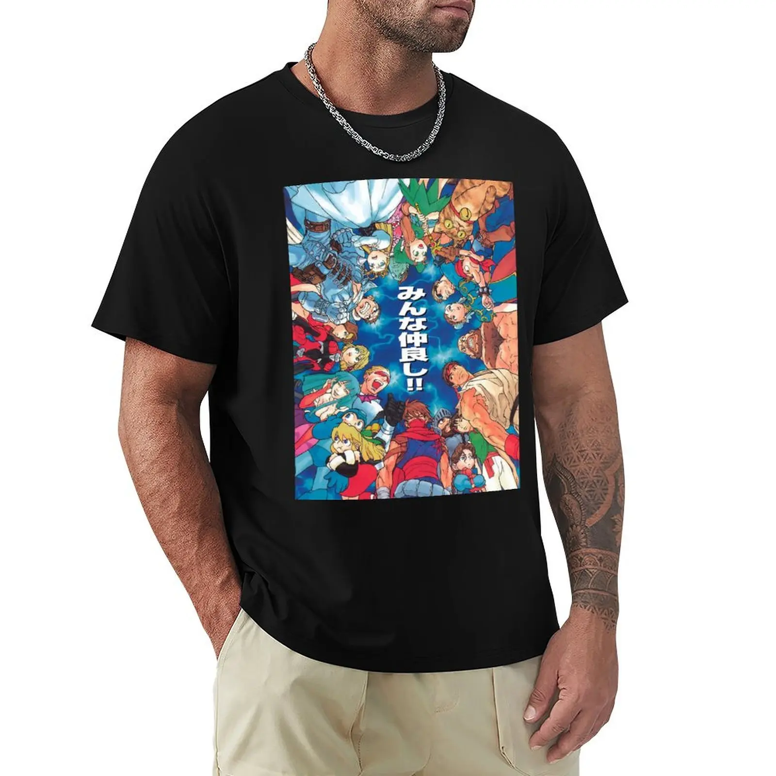 

Retro Capcom art Psx manga style T-Shirt customs oversize t-shirts man vintage graphic tee mens graphic t-shirts anime