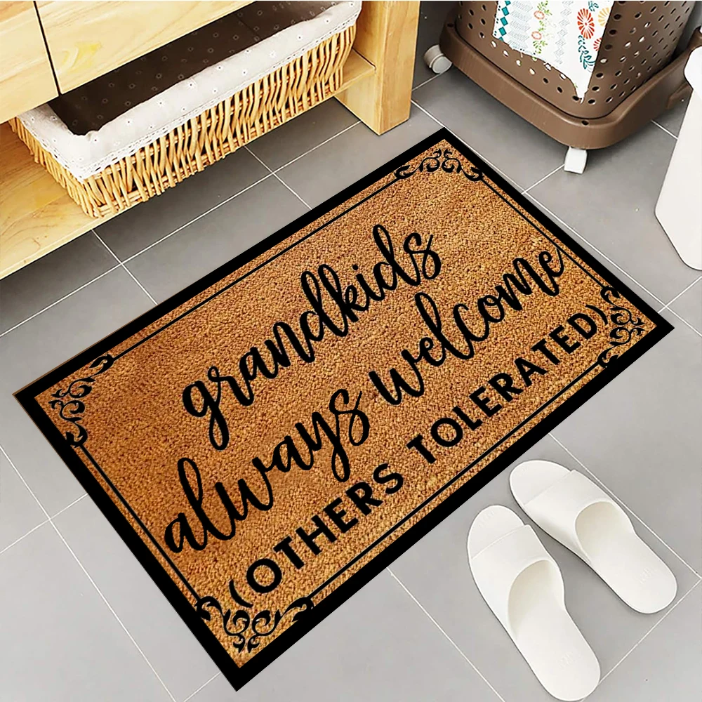 

Grandkids Always Welcome Here Doormat, Outdoor Funny Rug, Front Door Mat, Rubber Non-Slip Floor Mat, House Bath Mat