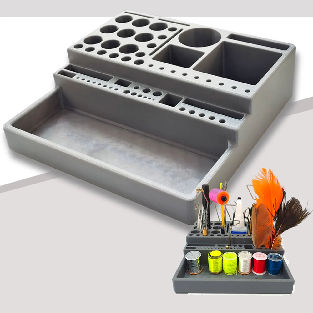 Fly Tying Tool Kit Desktop Organizer Equipment Fly Tying Tool Storage Rack Storage Holder For Fisherman Beginner Anglers Tools