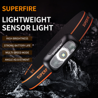 Superfire HL05-G LED Headlamp 5W Headlight USB Rechargeable Flashlight Motion Sensor Camping Fishing head lamp Mini Lantern