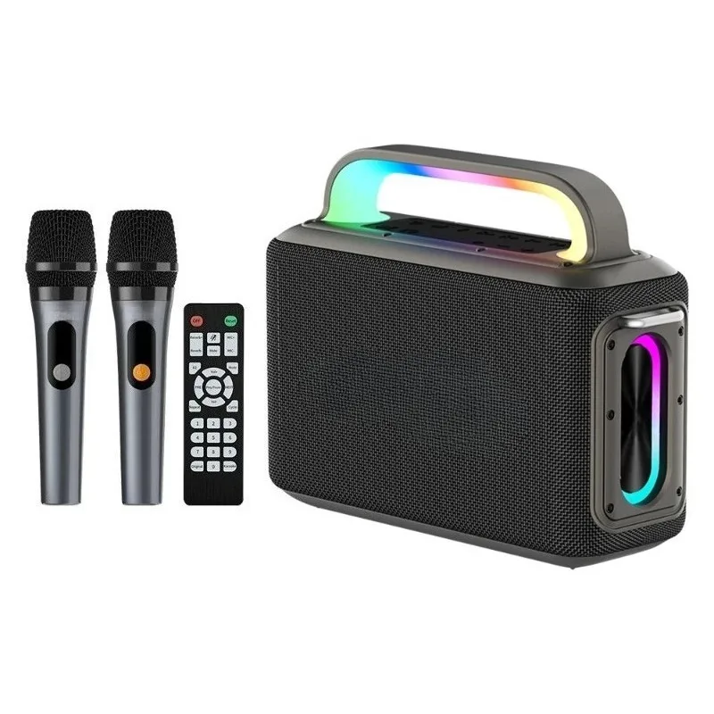 X13 2025 New 200W Karaoke Machine Portable Wireless Speaker 2 Wireless Microphones 6.5m Aux RGB LED Karaoke Speaker Bass
