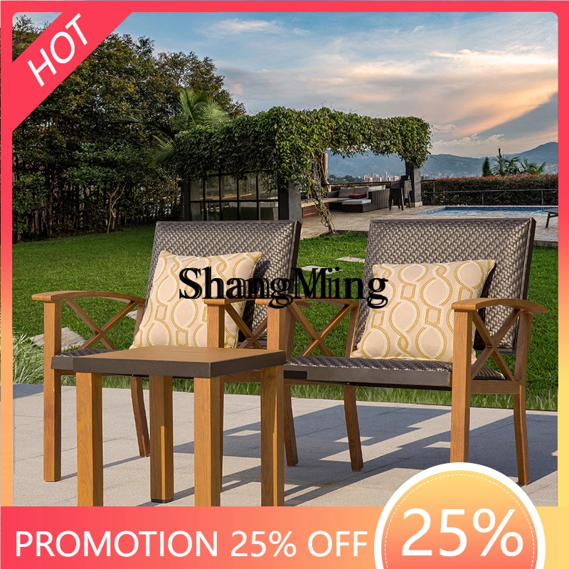 

FG balcony small table and chairs casual coffee table rattan sofa three-piece combination outdoor tea table chair rattan chair
