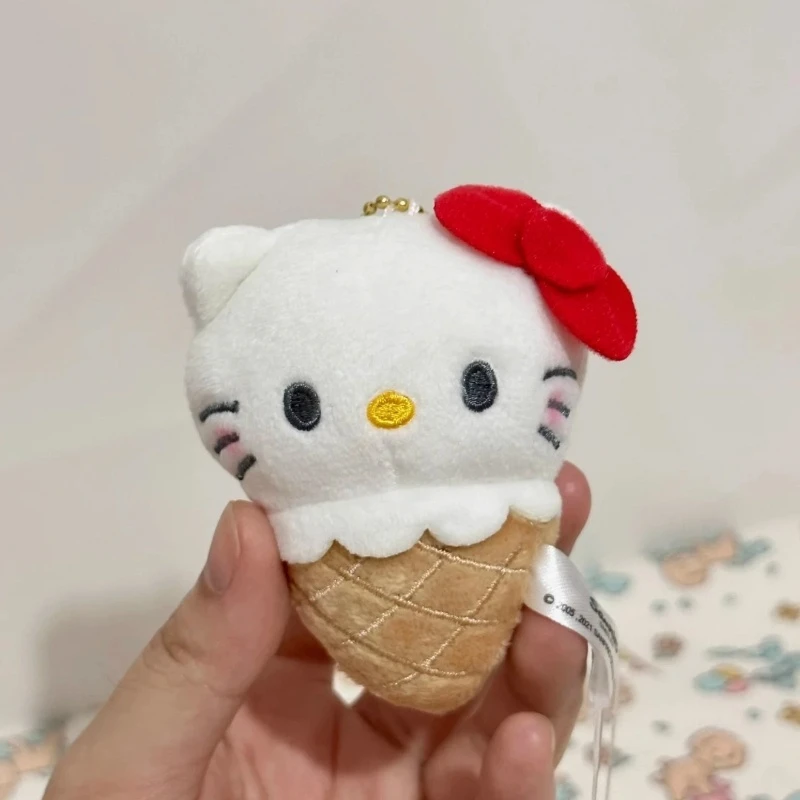 الكرتون الآيس كريم المخروط Kt القط لطيف ألعاب من نسيج مخملي الآيس كريم مخروط قلادة صغيرة المدرسية شماعات المفاتيح لطيف هدية الزخرفية