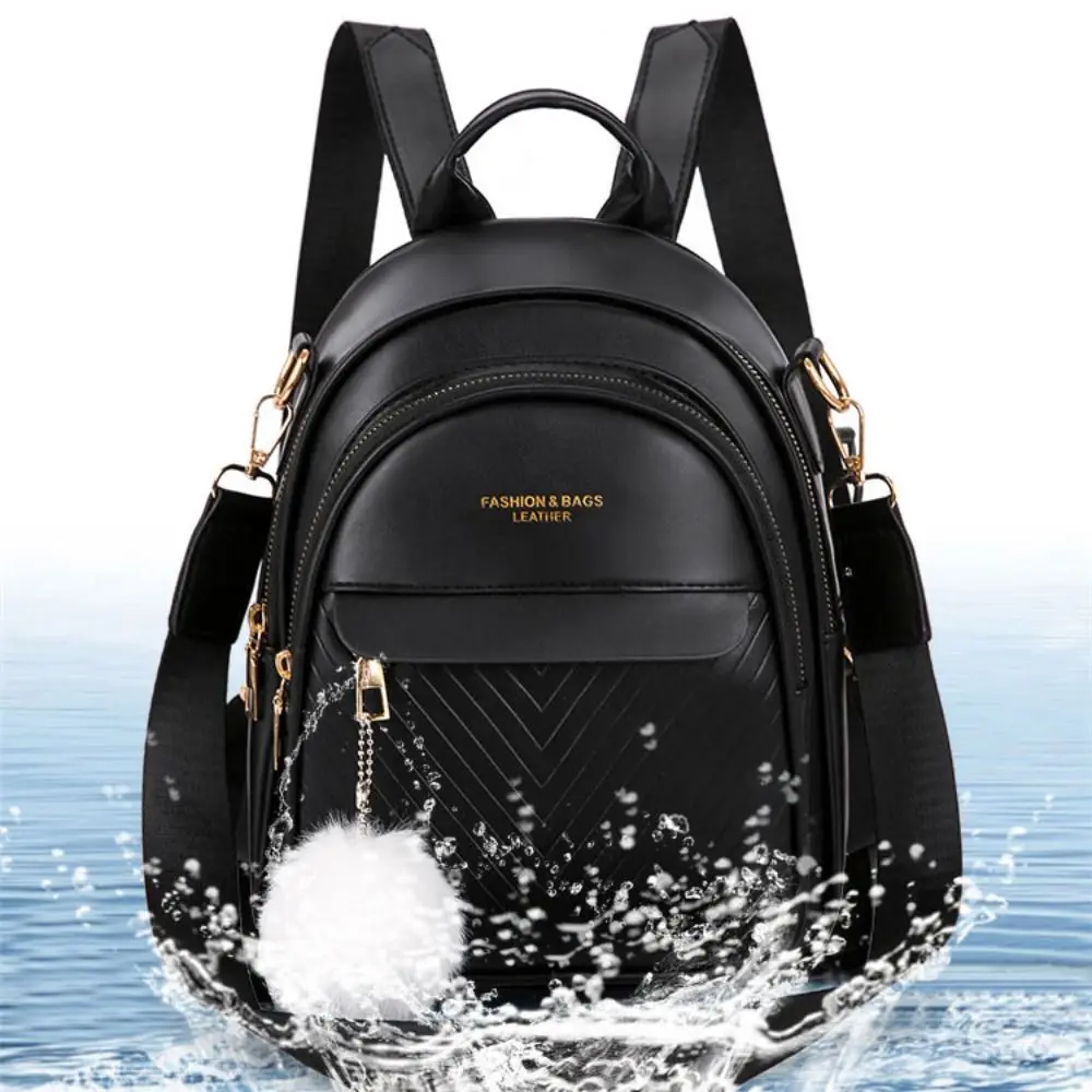 PU Leather Small Square Backpack Simple Ins PU Casual Schoolbags Light Luxury Large Capacity Mini Bags Women