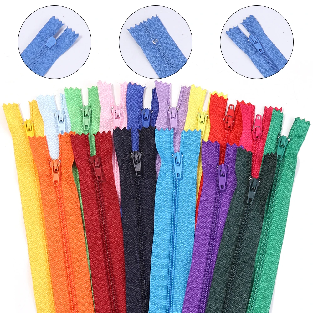 

10 шт., 20 см, невидимые молнии, нейлоновая катушка, молния для 17 цветов, дополнительные аксессуары для домашнего шитья ручной работы, сменная молния «сделай сам»