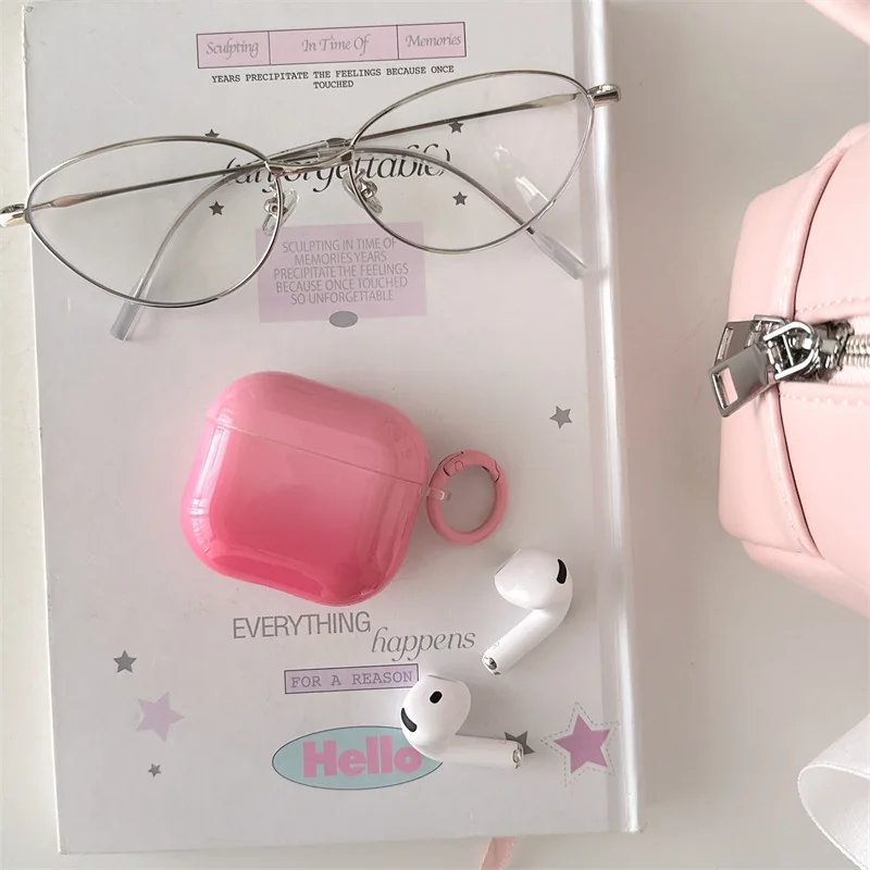 

Fashion Pink Anti-fall Dust-proof Earphone Case with Hook for Apple Airpods1 Airpods 2 Pro/pro2 Airpods3 Airpods 4