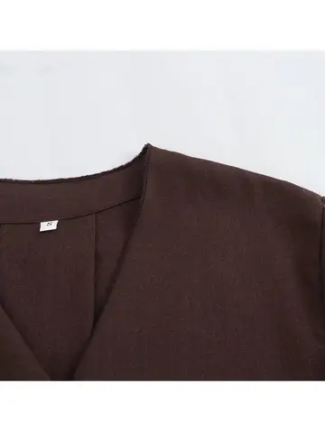 TFMLN Mode 2-delade set Dam Vår Sommar Kimono-stil Lösa snörda skjortor Toppar Damset med vida ben 12 best sales Zara 2-delat set - №3