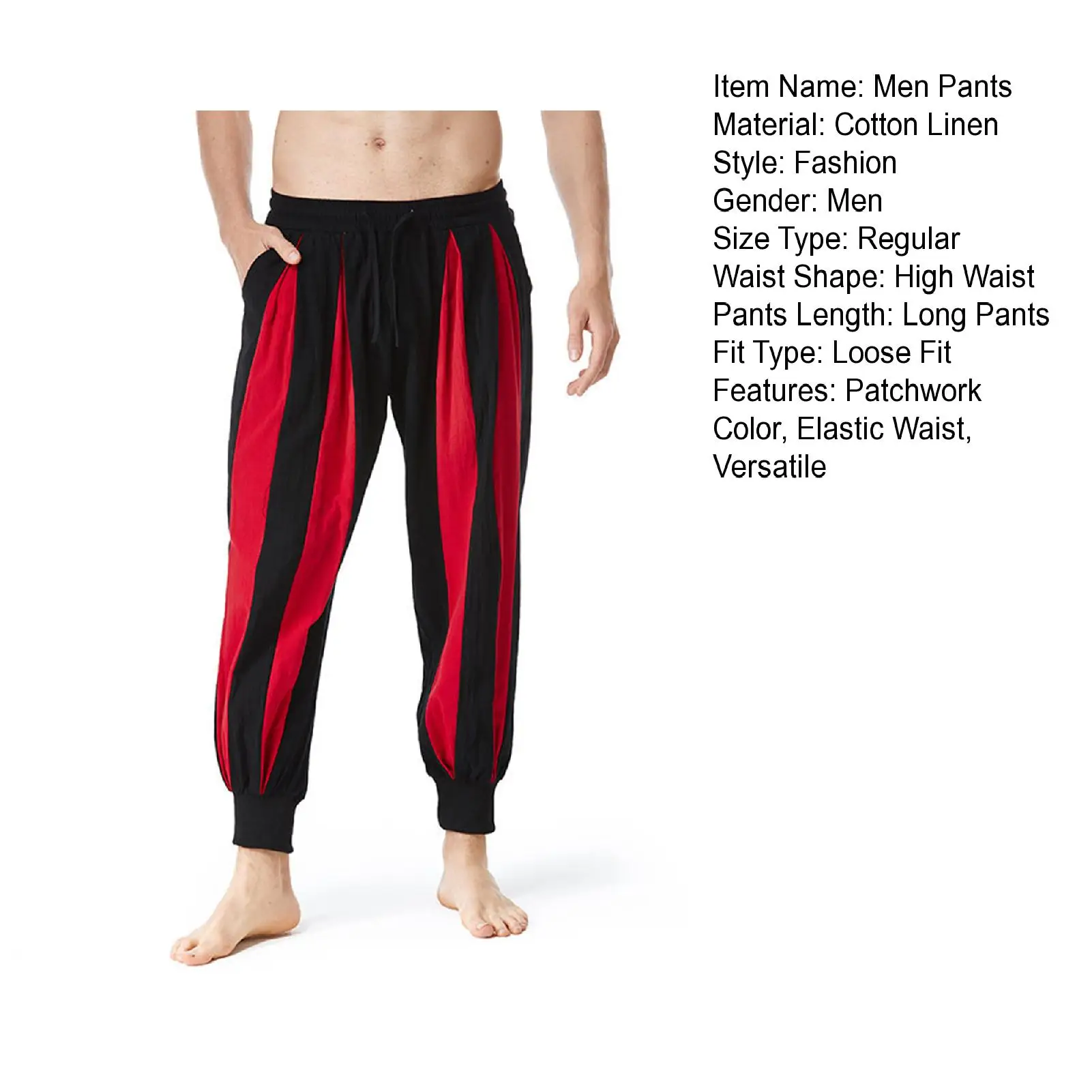 Hip Hop Cargo Pants Men Streetwear Cotton Joggers Fashion Sweatpants Contrast Color Casual Harem Trousers Summer Harajuku Pants