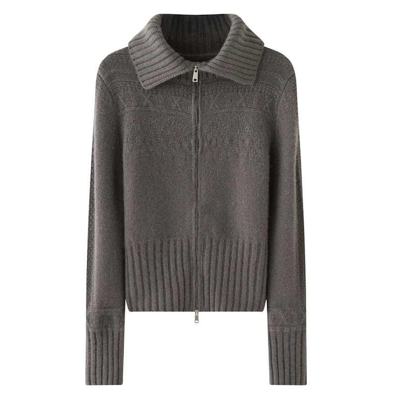 

Высококачественный женский свитер из 100% кашемира, новый элегантный осенне-зимний водолазка, толстый теплый кардиган, свитер, женская кашемировая куртка