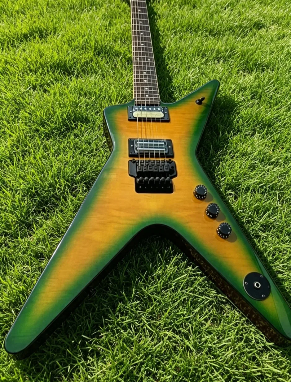 Performance  Guitar Green Yellow Burst Flame guitar