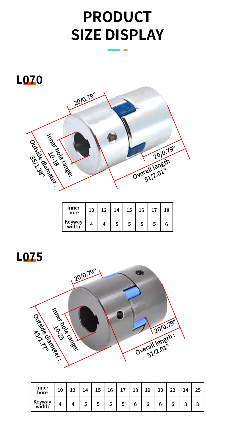 Pabrik Langsung High Quality Berb Nadal Nadal L Berb Nadal Bintang Plum Coupling L110 Durchmesser 85 (Lubang Dalam 25 bis 45) – Detail 3