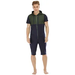 New Men Onesie Patchwork Print Pajamas Sleepwear Summer Short Sleeve Costumes Hoodie Jumpsuits