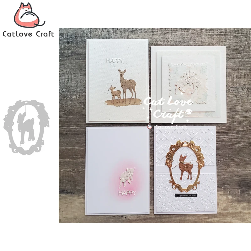 Catlove Hirsch- und Schaf-Metallstanzformen für Scrapbooking, Schablonen, Stanzungen, Kartenherstellung, DIY-Bastelarbeiten, Prägung, Neue Stanzformen für