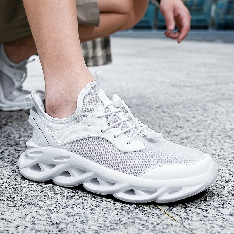 YRZL męskie buty do biegania siatkowe oddychające antypoślizgowe mieszkania trampki męskie buty do joggingu na świeżym powietrzu męskie buty Casual Walking Sneaker