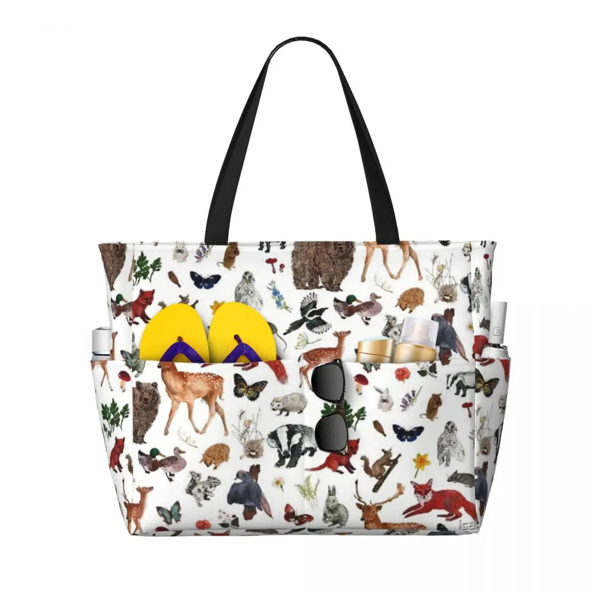 Wild Woodland Animals borsa da viaggio da spiaggia, borsa Tote personalità sport per adulti regalo di compleanno modello Multi-stile