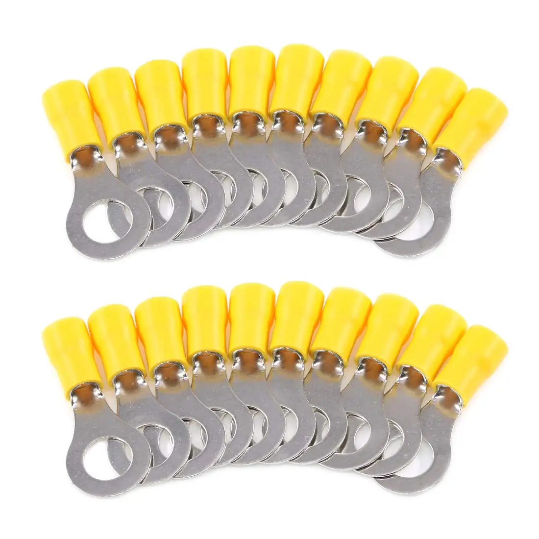 10/50/100Pcs RV5.5 M4M5M6M8 Yellow 12-10AWG Ring Crimp Terminal Insulated Electrical Cable Wire Connector