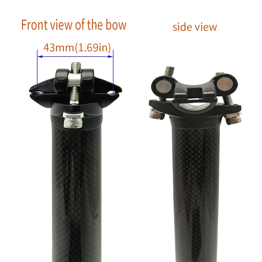 3K Carbonfaser MTB Rennrad Sattelstütze 0 ° Winkel 27,2/31,6mm Durchmesser 350/400mm Länge Glänzend Matt Fahrrad-Sattelrohrteile – Detail 5