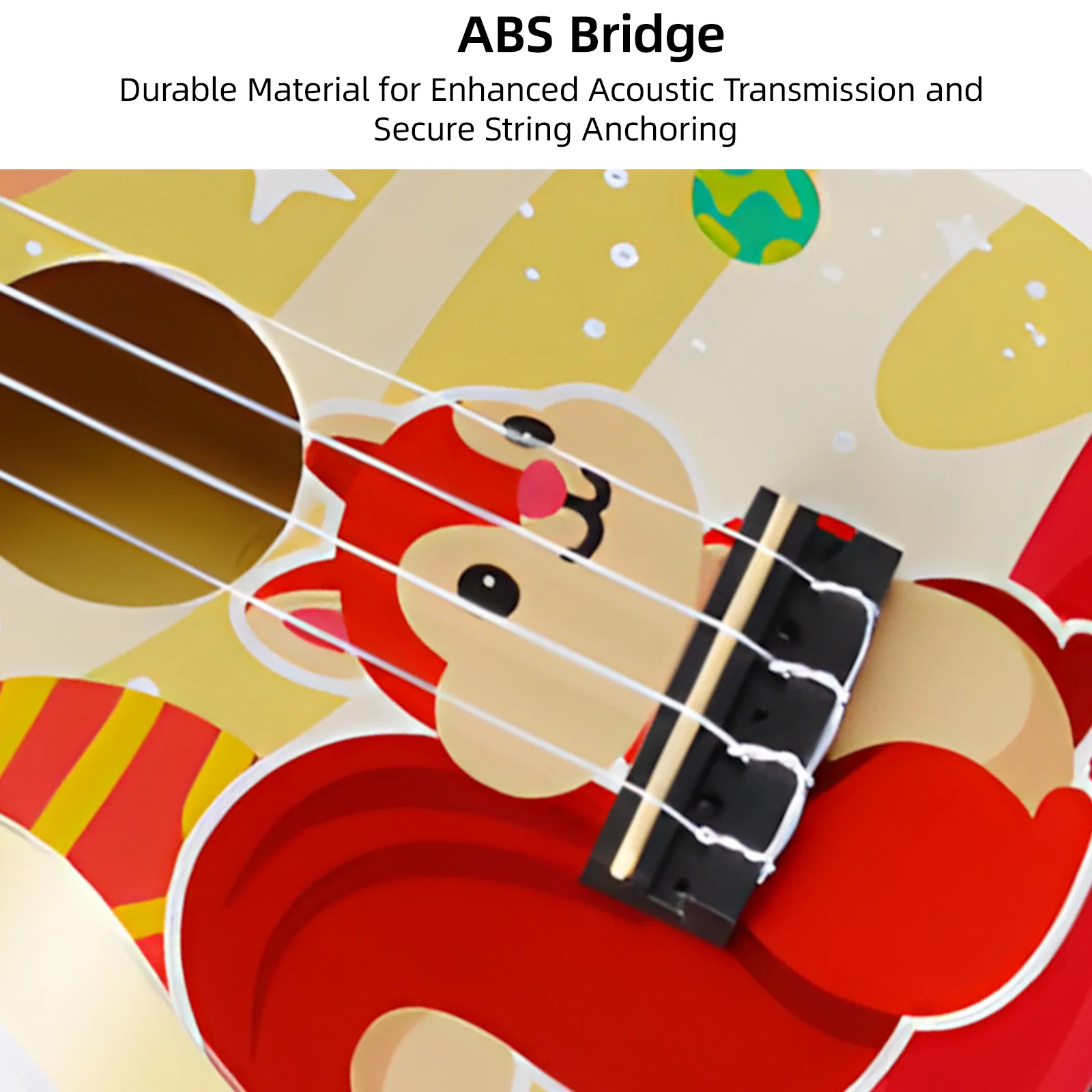 Red Squirrel Graphic Ukulele - 21-Inch Professional Build, Open-Gear Tuners, Complete Starter Kit with Strings & Picks