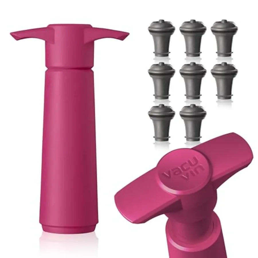 

Wine Saver with Vacuum Wine Stopper - Keep Your Wine Fresh for up to 0 Days - 8 Stoppers - Reusable - Made in the Netherlands