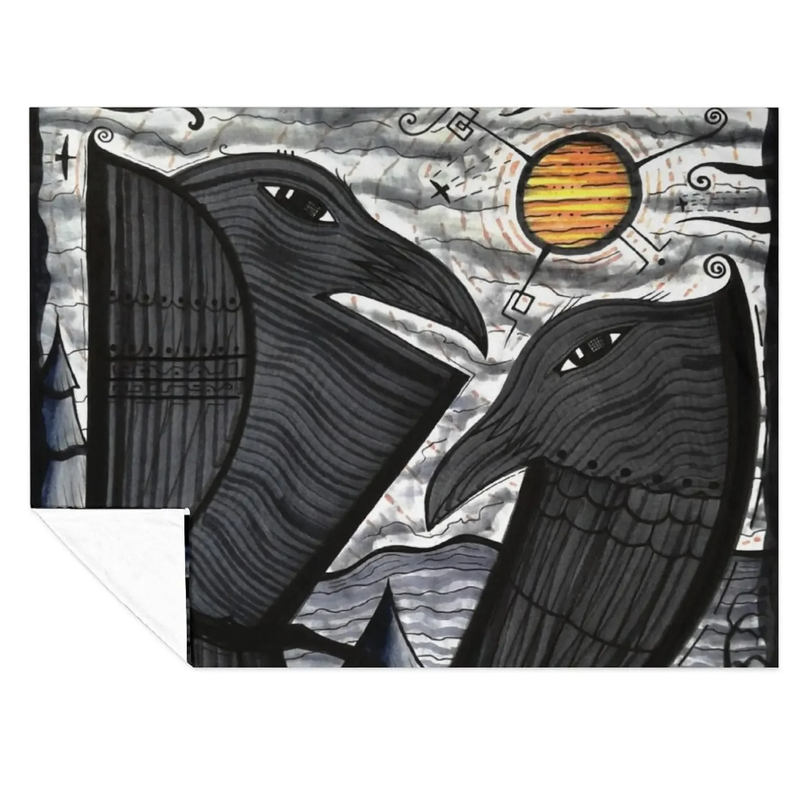 

Two Corvids Under the Sun dk_2020july29a Throw Blanket Furrys blankets and throws Hairy bed plaid Blankets
