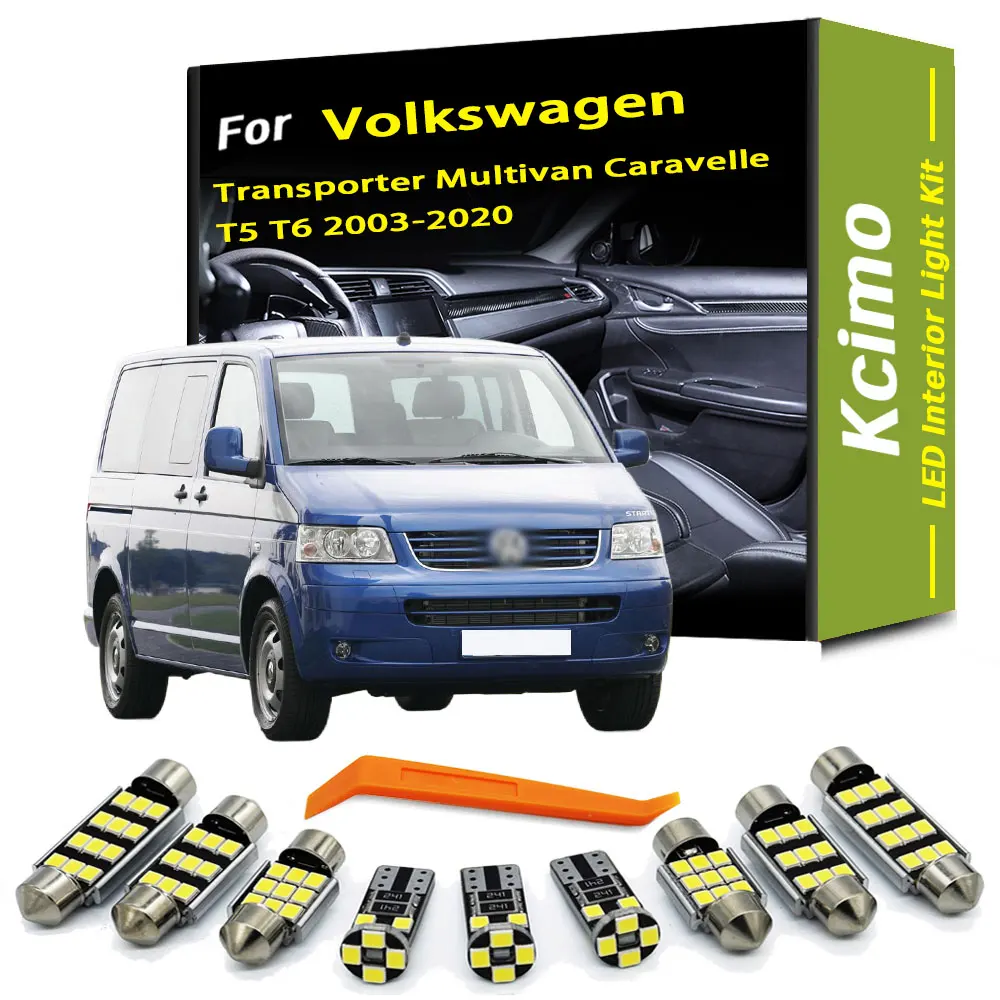 

Для Volkswagen Multivan Caravelle Transporter T5 T6 2003-2020 светодиодный автомобильный купольный светильник для интерьера T10 12 В 300LM комплект светильников супер яркий