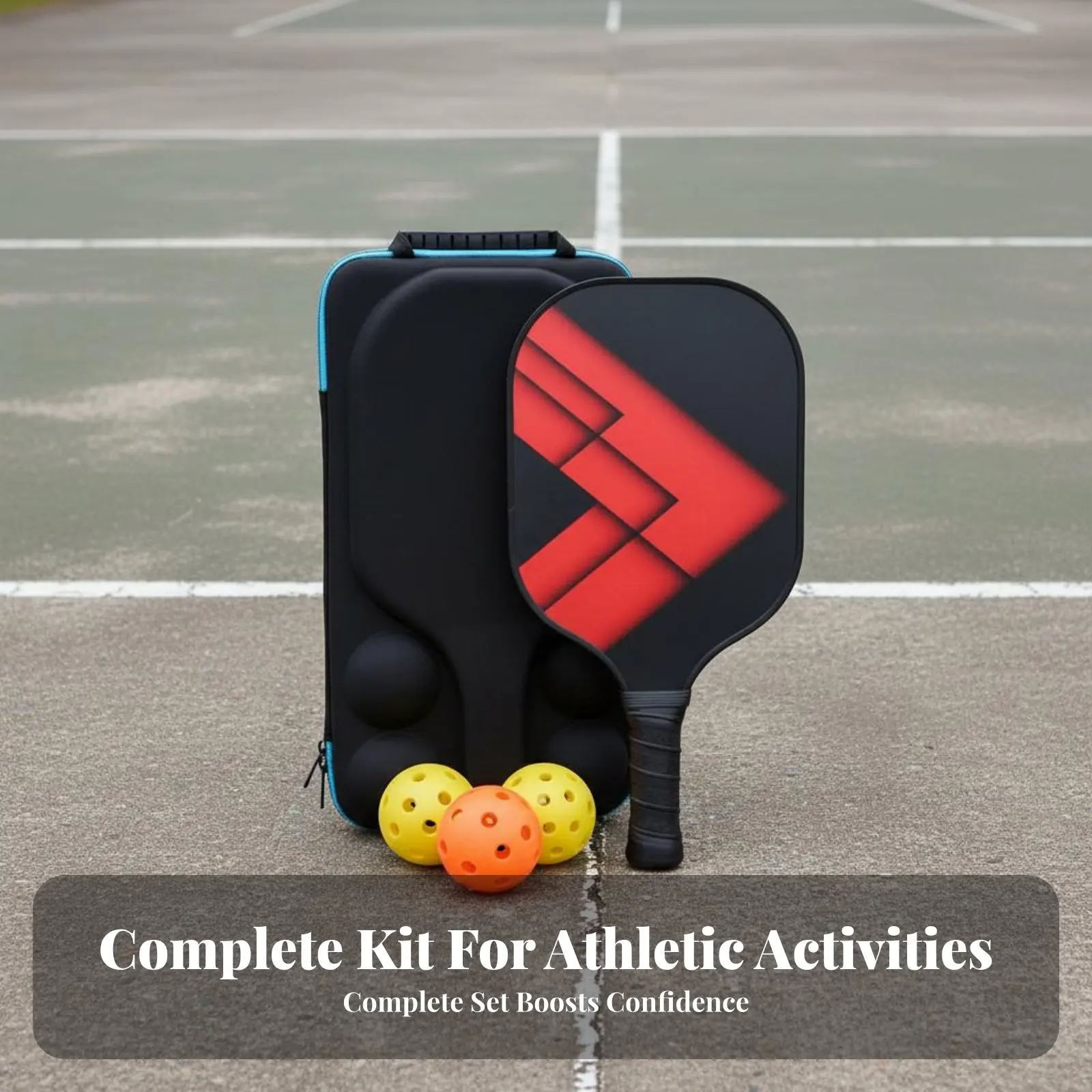 

Pickleball Set with Balls and Case Portable Pickleball Paddle Set Sports Equipment Long-Lasting Non-Slip Grip for Seniors