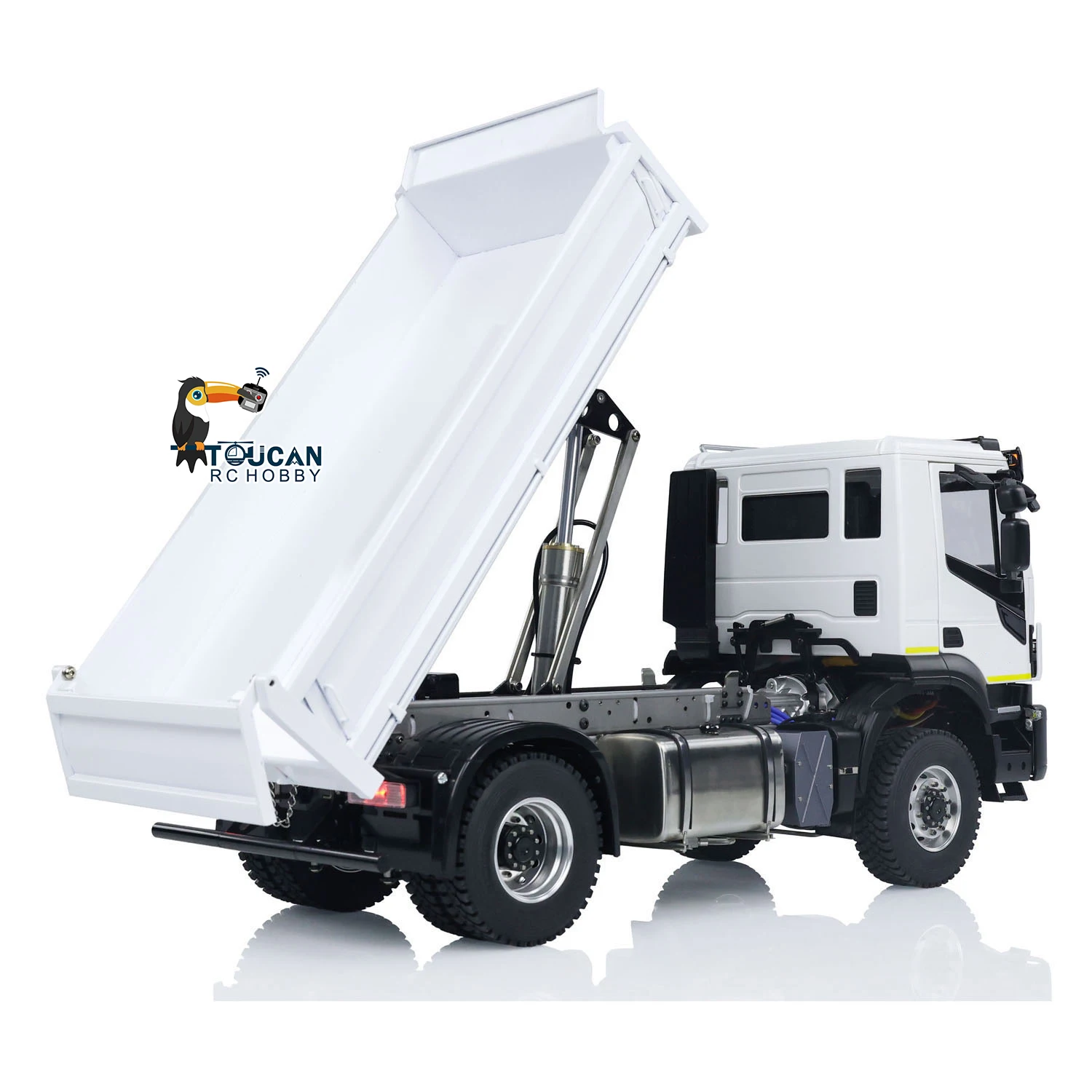 

1/14 RC Hydraulic Metal DumpTruck 4x4 Remote Control Tipper Dumper Car Model Painted Assembled RC Toy with Light Sound Set