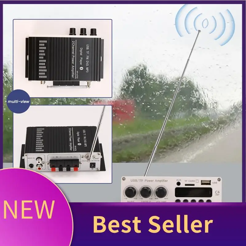 HFES 12Vデジタルオーディオパワーアンプ Bluetooth 5.0 HIFI 高音・低音オーディオアンプ 20Wx2 ホームシアター、クラブ、車、パーティー用