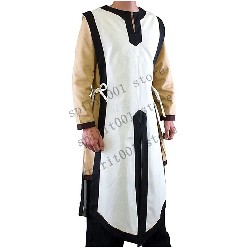 Medieval Tunic Knight Cosplay Norman Warriors Costume Men's Larp Tabard Outfit Vintage Sleeveless Vest Halloween Costume