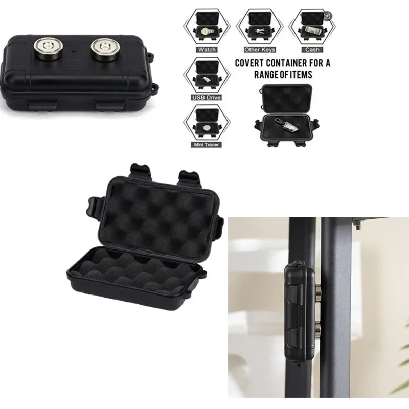 Magnetic Key Holder Box - Waterproof & Dustproof Hide A Key Box for Car Under Car Magnet Key Storage for Home Outdoor Use