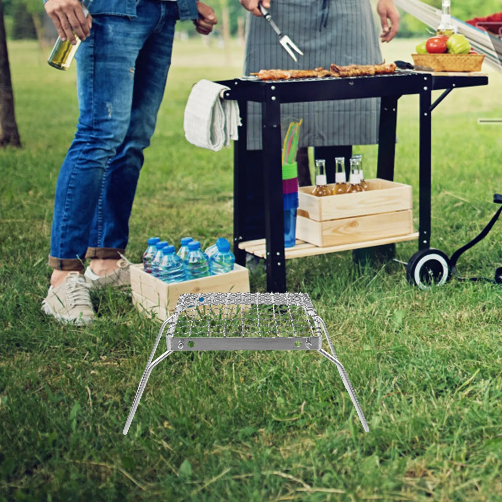 

Stainless Steel Baking Rack Multi-Use Mesh Grill for Grilling Baking Camping Picnic Outdoor Tool Bbq Grill Rack