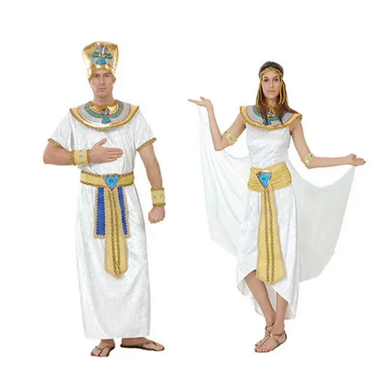 Costume de Pharaon Aleopatra d'Egypte pour Adulte et Enfant, Tenue de Barrage pour ixd'Halloween et Nouvel An en Famille, pour Femme, Homme, Garçon, Fille, OA1