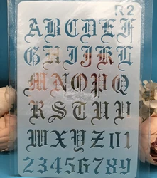 26cm Alphabet Buchstaben DIY Handwerk Schichtung Schablonen Malerei Scrapbooking Stanzen Präge Dekor Papier Karte Vorlage F5171-r2